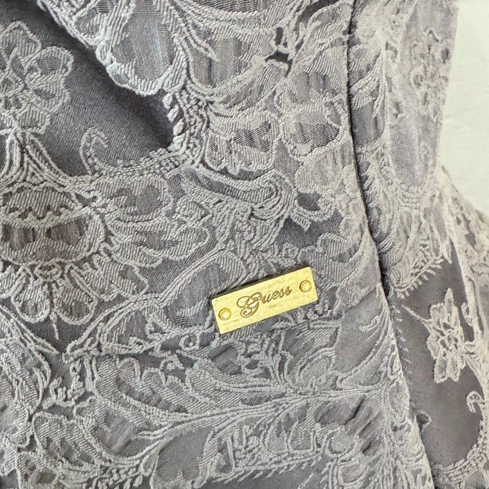 NWT Guess Gray Embroidered Bustier Top - Picture 4 of 10